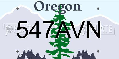 547AVN Oregon License Plate
