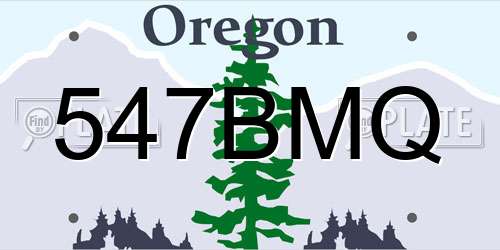 547BMQ Oregon License Plate