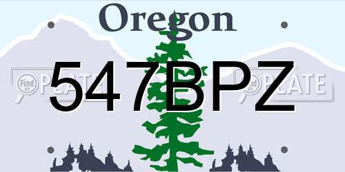 547BPZ Oregon License Plate