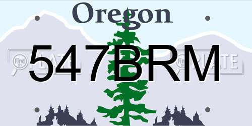 547BRM Oregon License Plate