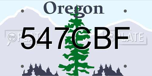 547CBF Oregon License Plate