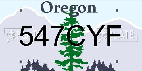 547CYF Oregon License Plate