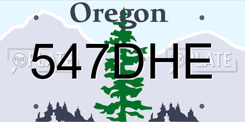 547DHE Oregon License Plate