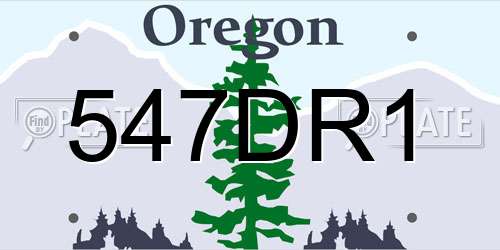 547DR1 Oregon License Plate