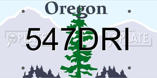 547DRI Oregon License Plate