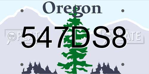 547DS8 Oregon License Plate