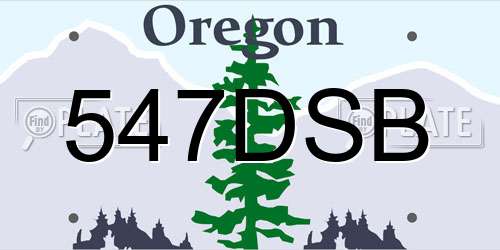 547DSB Oregon License Plate