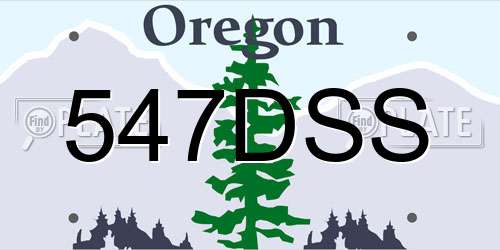 547DSS Oregon License Plate