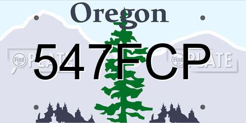 547FCP Oregon License Plate