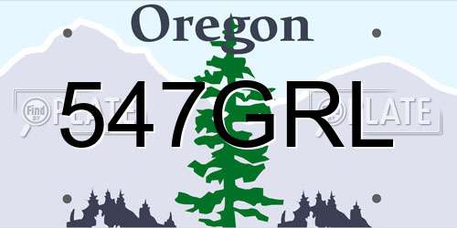 547GRL Oregon License Plate