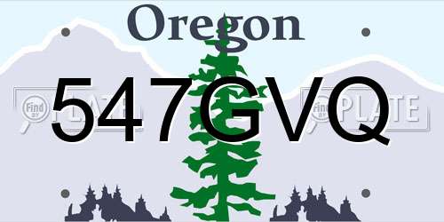 547GVQ Oregon License Plate