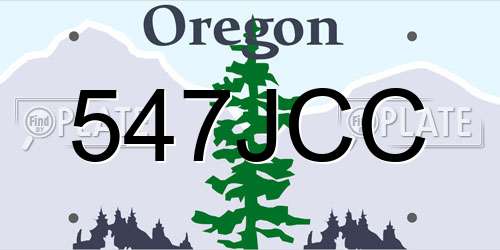 547JCC Oregon License Plate