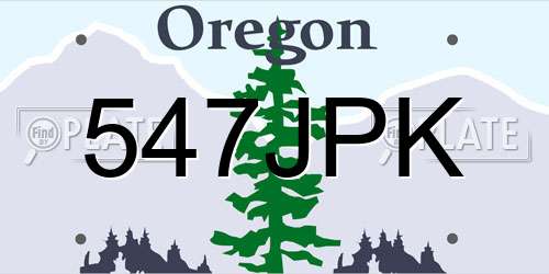 547JPK Oregon License Plate