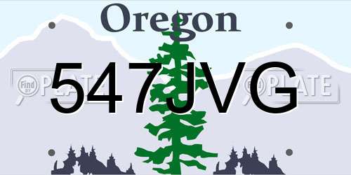 547JVG Oregon License Plate