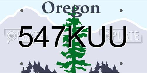 547KUU Oregon License Plate