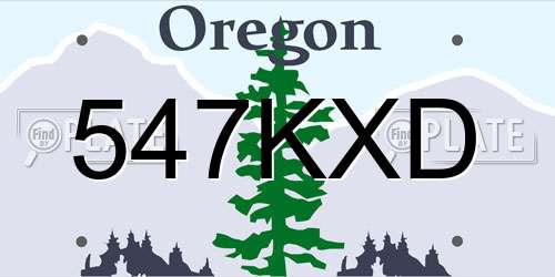 547KXD Oregon License Plate
