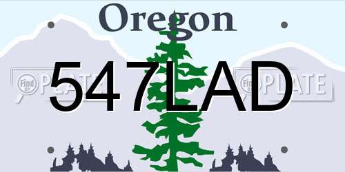 547LAD Oregon License Plate