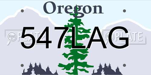 547LAG Oregon License Plate