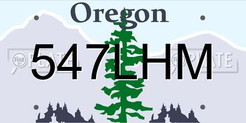 547LHM Oregon License Plate