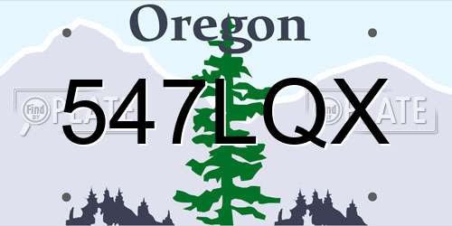 547LQX Oregon License Plate