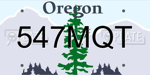 547MQT Oregon License Plate