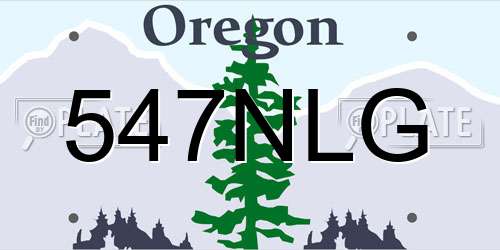 547NLG Oregon License Plate