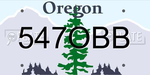 547OBB Oregon License Plate