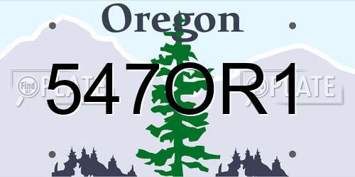 547OR1 Oregon License Plate
