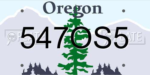 547OS5 Oregon License Plate