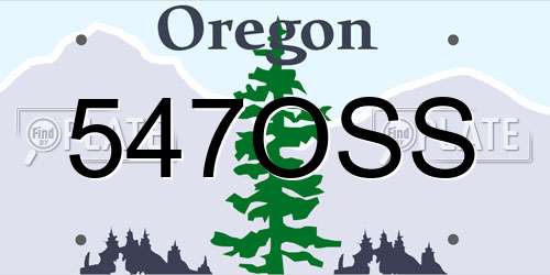547OSS Oregon License Plate