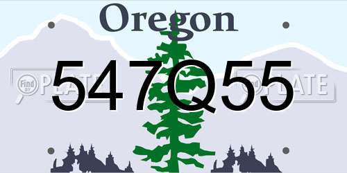 547Q55 Oregon License Plate