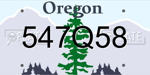 547Q58 Oregon License Plate