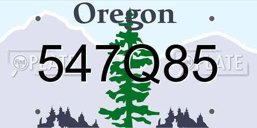 547Q85 Oregon License Plate
