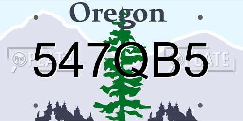 547QB5 Oregon License Plate