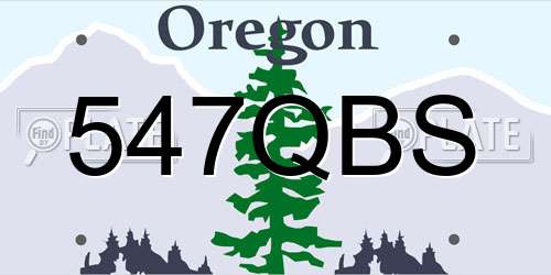 547QBS Oregon License Plate