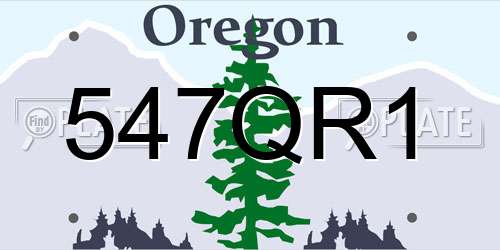 547QR1 Oregon License Plate