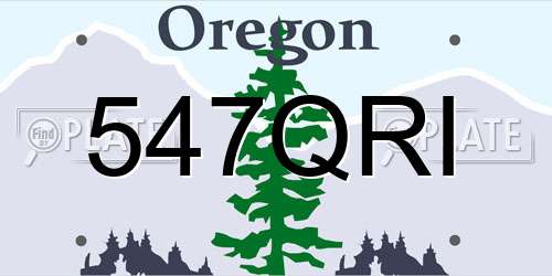 547QRI Oregon License Plate