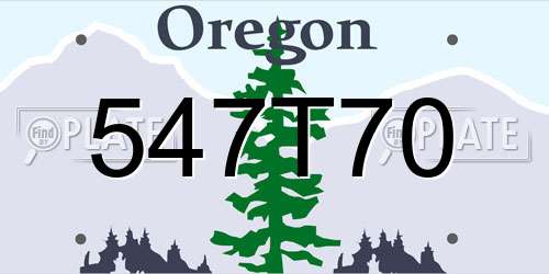 547T70 Oregon License Plate