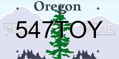 547TOY Oregon License Plate
