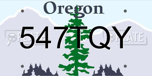 547TQY Oregon License Plate