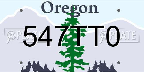 547TT0 Oregon License Plate