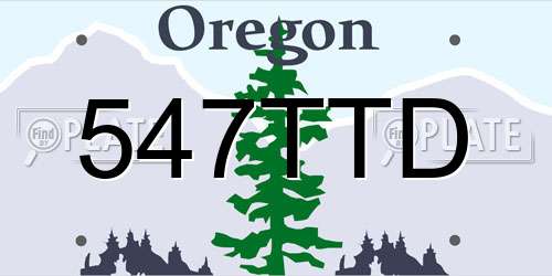 547TTD Oregon License Plate