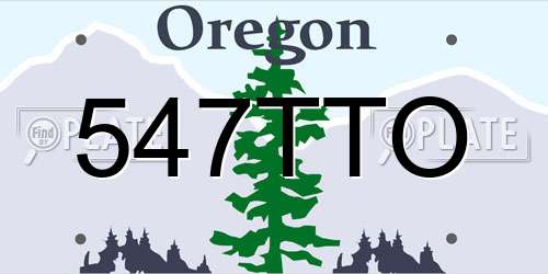 547TTO Oregon License Plate