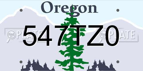 547TZ0 Oregon License Plate