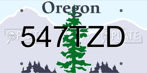 547TZD Oregon License Plate