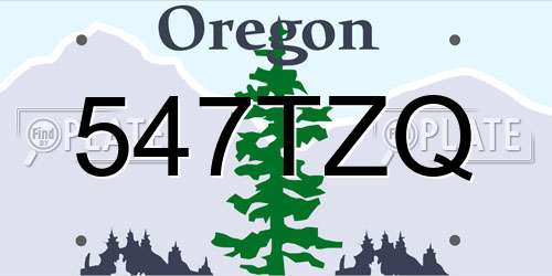 547TZQ Oregon License Plate