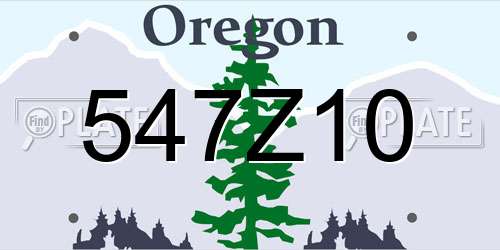 547Z10 Oregon License Plate