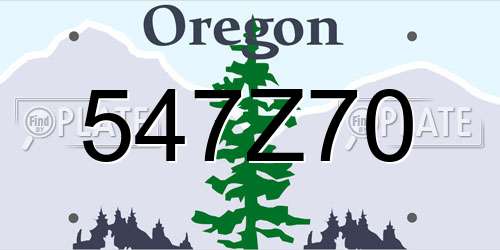 547Z70 Oregon License Plate