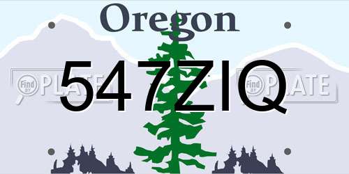 547ZIQ Oregon License Plate
