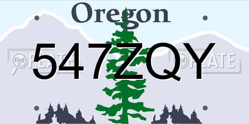 547ZQY Oregon License Plate